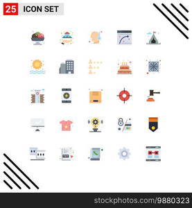 Set of 25 Commercial Flat Colors pack for hobby, c&ing, cold, hosting, web page Editable Vector Design Elements