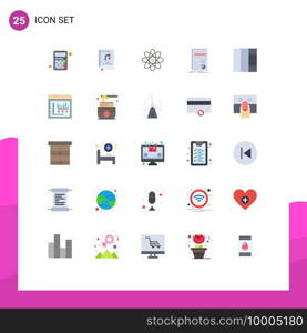 Set of 25 Commercial Flat Colors pack for statistics, finance, video, data, laboratory Editable Vector Design Elements