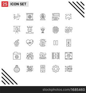 Set of 25 Commercial Lines pack for money, cash, special, card, easter Editable Vector Design Elements