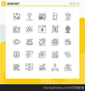 Set of 25 Commercial Lines pack for online, mouse, radio, iphone, mobile Editable Vector Design Elements
