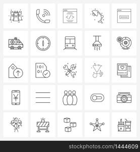 Set of 25 Line Icon Signs and Symbols of password, table lamp, web, table, lamp Vector Illustration