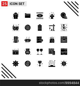 Set of 25 Modern UI Icons Symbols Signs for bath, hotel, watch, building, room Editable Vector Design Elements