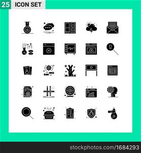 Set of 25 Modern UI Icons Symbols Signs for beauty, envelope, door, email, communication Editable Vector Design Elements