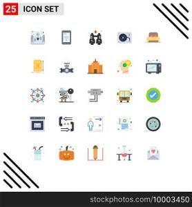 Set of 25 Modern UI Icons Symbols Signs for bed, arts, wifi, art, locate Editable Vector Design Elements