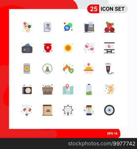 Set of 25 Modern UI Icons Symbols Signs for berry, telefax, bubble, telephone, fax Editable Vector Design Elements