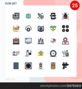 Set of 25 Modern UI Icons Symbols Signs for biology, drawing, dental, pencil, education Editable Vector Design Elements