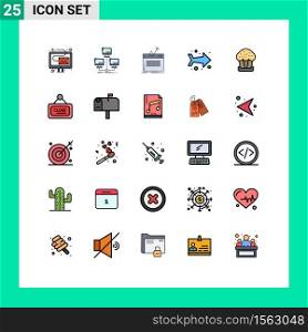 Set of 25 Modern UI Icons Symbols Signs for cake, left, computer, arrow, password Editable Vector Design Elements