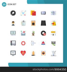 Set of 25 Modern UI Icons Symbols Signs for cake, sweet, test, point, knowledge Editable Vector Design Elements
