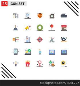 Set of 25 Modern UI Icons Symbols Signs for cannon, home, balls, design, tree Editable Vector Design Elements