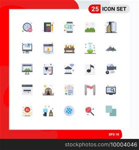 Set of 25 Modern UI Icons Symbols Signs for city, buildings, email, canada, image Editable Vector Design Elements