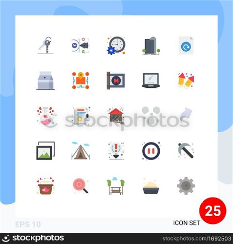 Set of 25 Modern UI Icons Symbols Signs for city, green, editable, building, schedule Editable Vector Design Elements