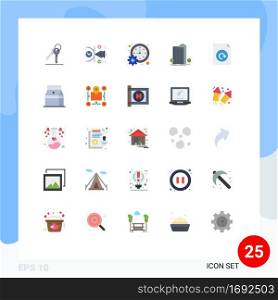 Set of 25 Modern UI Icons Symbols Signs for city, green, editable, building, schedule Editable Vector Design Elements