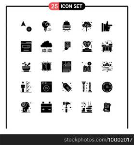 Set of 25 Modern UI Icons Symbols Signs for communication, like, lift, done, plant Editable Vector Design Elements
