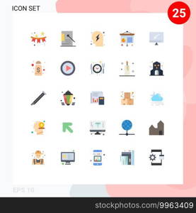 Set of 25 Modern UI Icons Symbols Signs for computer, conference, development, chart, strategy Editable Vector Design Elements