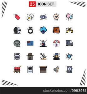 Set of 25 Modern UI Icons Symbols Signs for costume, baby stuff, monitoring, spring, ram Editable Vector Design Elements