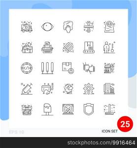 Set of 25 Modern UI Icons Symbols Signs for dead woman, wrench, cleaning, tool, scrub Editable Vector Design Elements