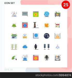 Set of 25 Modern UI Icons Symbols Signs for death, world, upload, globe, application Editable Vector Design Elements