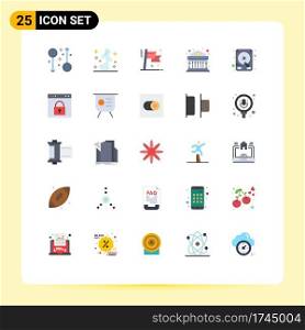 Set of 25 Modern UI Icons Symbols Signs for disk, finance, witch, banking, success Editable Vector Design Elements