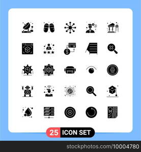 Set of 25 Modern UI Icons Symbols Signs for dollar, money, slippers, office, business Editable Vector Design Elements