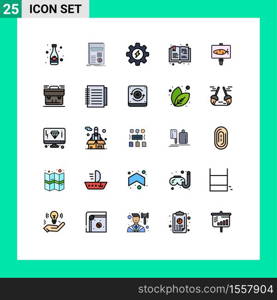 Set of 25 Modern UI Icons Symbols Signs for egg, hobby, statistics, hobbies, book Editable Vector Design Elements