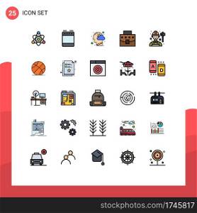 Set of 25 Modern UI Icons Symbols Signs for engineer, office, head, business, user Editable Vector Design Elements