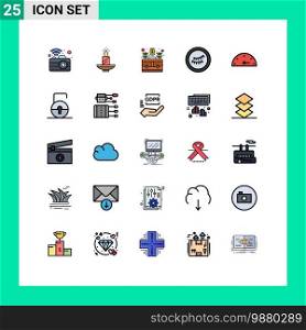 Set of 25 Modern UI Icons Symbols Signs for eye, money, easter, case, bag Editable Vector Design Elements