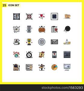 Set of 25 Modern UI Icons Symbols Signs for file, backdoor, flower, window, layout Editable Vector Design Elements
