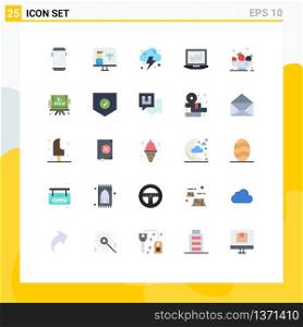 Set of 25 Modern UI Icons Symbols Signs for food, tecnology, programmer, computing, power Editable Vector Design Elements