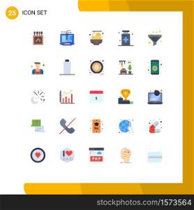 Set of 25 Modern UI Icons Symbols Signs for funnel, medicine, food, hospital, drug Editable Vector Design Elements