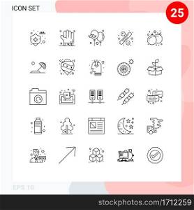 Set of 25 Modern UI Icons Symbols Signs for game, bomb, dad, tag, sales Editable Vector Design Elements