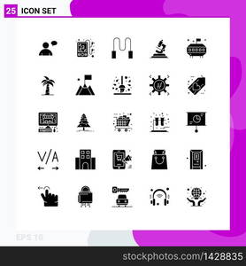 Set of 25 Modern UI Icons Symbols Signs for global, ufo, sport, space, zoom Editable Vector Design Elements