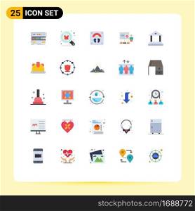 Set of 25 Modern UI Icons Symbols Signs for graph, analytics, shop, presentation, sports Editable Vector Design Elements