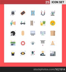 Set of 25 Modern UI Icons Symbols Signs for green tea, science, biology, magnet, school Editable Vector Design Elements