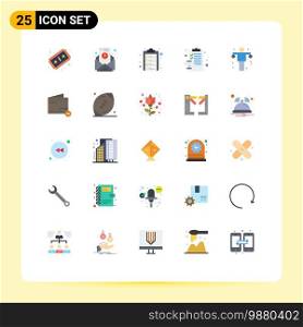 Set of 25 Modern UI Icons Symbols Signs for gym, dumbbell, clipboard, pages, clipboard Editable Vector Design Elements