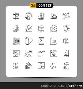 Set of 25 Modern UI Icons Symbols Signs for hand, graph, gift, diagram, business Editable Vector Design Elements
