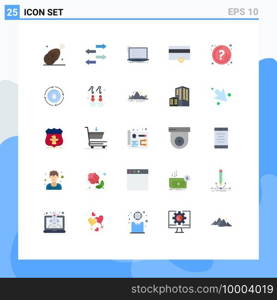 Set of 25 Modern UI Icons Symbols Signs for help, payments, api, money, laptop Editable Vector Design Elements