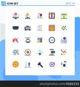 Set of 25 Modern UI Icons Symbols Signs for home, frame, technician, buildings, ice cream Editable Vector Design Elements