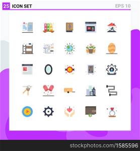 Set of 25 Modern UI Icons Symbols Signs for home, video, muslim, website, page Editable Vector Design Elements