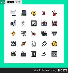 Set of 25 Modern UI Icons Symbols Signs for internet of things, next, hardware, forward, feeling Editable Vector Design Elements