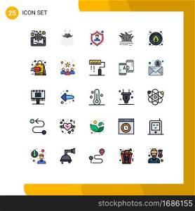 Set of 25 Modern UI Icons Symbols Signs for leaf, opera house, insurance, harbour, citysets Editable Vector Design Elements