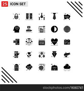 Set of 25 Modern UI Icons Symbols Signs for learning, cloud, laboratory, clothing, science lab Editable Vector Design Elements