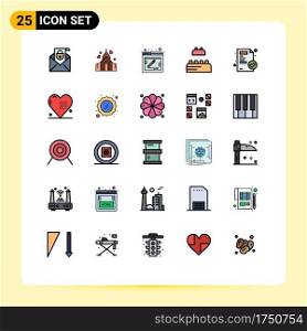 Set of 25 Modern UI Icons Symbols Signs for medical report, medical, blog, lego, bricks Editable Vector Design Elements