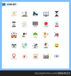 Set of 25 Modern UI Icons Symbols Signs for mirror, youtube, ice, screen, computer Editable Vector Design Elements