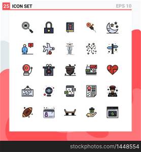 Set of 25 Modern UI Icons Symbols Signs for mode, tool, bible, power, saw Editable Vector Design Elements