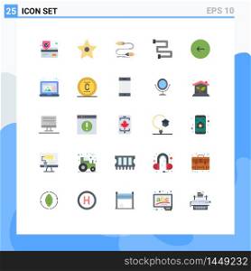 Set of 25 Modern UI Icons Symbols Signs for multimedia, back, communication, rail, bathroom Editable Vector Design Elements