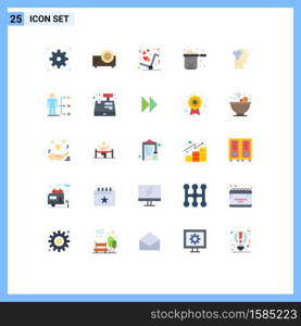 Set of 25 Modern UI Icons Symbols Signs for perfection, stewpot, get, restaurant, pan Editable Vector Design Elements