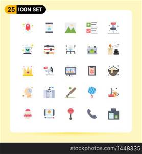 Set of 25 Modern UI Icons Symbols Signs for pi, education, furniture, business, tick Editable Vector Design Elements