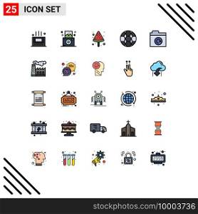 Set of 25 Modern UI Icons Symbols Signs for pollution, restore, summer, refresh, sport Editable Vector Design Elements