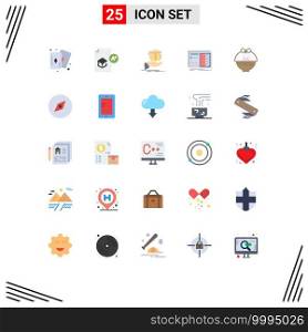 Set of 25 Modern UI Icons Symbols Signs for prototype, drawing, gift, design, birthday Editable Vector Design Elements