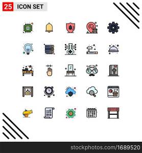 Set of 25 Modern UI Icons Symbols Signs for real estate, building, sound, location, protection Editable Vector Design Elements